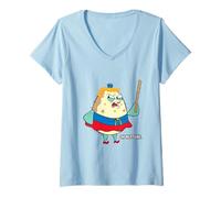 Mujer Spongebob Angry Mrs. Puff Oh Neptune Funny Cartoon Camiseta Cuello V