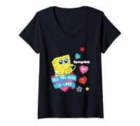 Mujer Spongebob Squarepants All You Need Is Love Camiseta Cuello V
