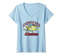 Mujer Spongebob Squarepants American Football Sport Camiseta Cuello V