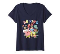 Mujer Spongebob Squarepants Be Kind Bikini Bottom Crew Camiseta Cuello V