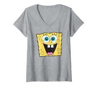 Mujer Spongebob Squarepants Big Face Smile Camiseta Cuello V