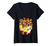 Mujer Spongebob Squarepants Brain On Fire Camiseta Cuello V