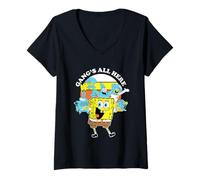 Mujer Spongebob Squarepants Gang's All Here Camiseta Cuello V