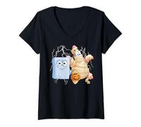 Mujer Spongebob Squarepants Ghost Spongebob and Mummy Patrick Camiseta Cuello V
