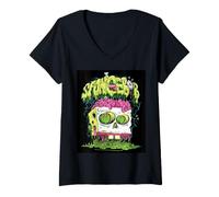 Mujer Spongebob Squarepants Halloween Brains and Goo Camiseta Cuello V
