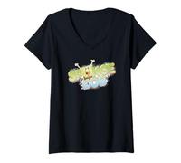 Mujer Spongebob Squarepants Hands Up Dance Camiseta Cuello V