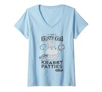 Mujer Spongebob Squarepants Krusty Krab Krabby Patties Camiseta Cuello V