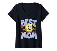 Mujer Spongebob Squarepants Mother's Day Best Mom Camiseta Cuello V