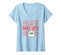 Mujer Spongebob Squarepants Mr. Krabs Money Stack Camiseta Cuello V