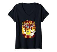 Mujer Spongebob Squarepants Panic Burning Office Camiseta Cuello V