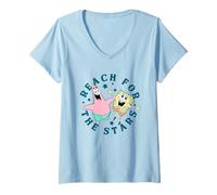 Mujer Spongebob Squarepants Reach For The Stars Camiseta Cuello V