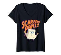 Mujer Spongebob Squarepants Scaredy Pants Ghost Spongebob Camiseta Cuello V