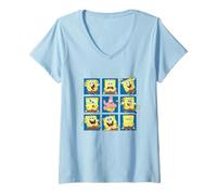 Mujer Spongebob Squarepants Spongebob Patrick Funny Faces Camiseta Cuello V