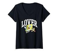 Mujer Spongebob Squarepants Valentine's Day Lover Cupid Sponge Camiseta Cuello V