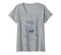 Mujer Spongebob Squarepants Vintage Ocean Blue Under The Sea Camiseta Cuello V