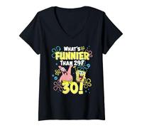 Mujer Spongebob Squarepants What’s Funnier Than 29? 30? Birthday Camiseta Cuello V