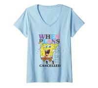 Mujer Spongebob Squarepants When Plans Get Cancelled Funny Camiseta Cuello V