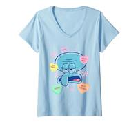 Mujer Spongebob Squidward Anti-Valentine's Day Conversation Hearts Camiseta Cuello V