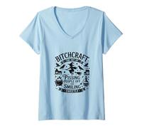 Mujer Spooky Halloween, Creepy Witchcraft Pissing People Off, Lady Camiseta Cuello V