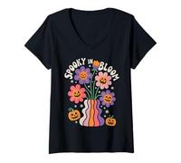Mujer Spooky In Bloom Halloween Boho Vibes Camiseta Cuello V