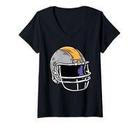 Mujer Sport Rugby Footballer Touchdown Casco de fútbol Camiseta Cuello V