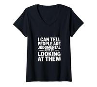 Mujer Spot Judgmental People Just by Looking at Them - Camiseta Cuello V