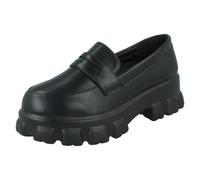 Mujer Spot On Corte Ancho Mocasines Planos