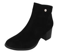 Mujer Spot On F5R0929 Cremallera Con Decorativo Insignia Detalle Botines