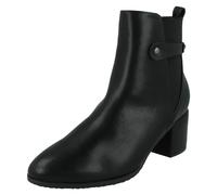 Mujer Spot On F5R1239 Medio Bloque Tacón Botines Con Tira Trasera