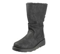 Mujer Spot On Forro de Piel Cremallera Corte Ancho Tacón Cuña Botas Media Caña -