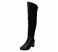 Mujer Spot On Negro Largo Muslo Alto Ee Ancho Para Botas de Tacón : F5R1088