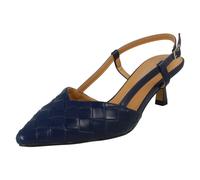 Mujer Spot On Tacón Bajo Tejido Diseño Puntiagudo Elegante Evento Zapatos