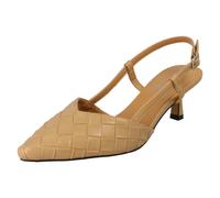 Mujer Spot On Tacón Bajo Tejido Diseño Puntiagudo Elegante Evento Zapatos