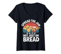 Mujer Spread The Jam Not Just On Bread - Camiseta Cuello V