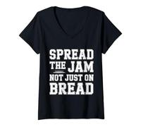 Mujer Spread The Jam Not Just On Bread - Camiseta Cuello V
