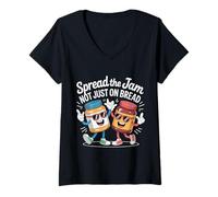 Mujer Spread The Jam Not Just On Bread Motivacional Positivo - Camiseta Cuello V