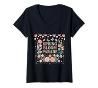 Mujer Spring Bloom Parade Floral Garden Vibes Camiseta Cuello V