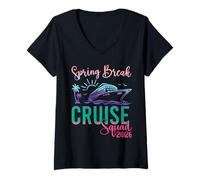 Mujer Spring Break Cruise Squad 2026 Family Trip Vacation Matching Camiseta Cuello V