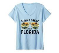 Mujer Spring Break Florida 2026 Retro Family Vacation Matching Camiseta Cuello V