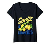 Mujer Spritz Limoncello dal 1900 Italia Vintage Lemon Cóctel Camiseta Cuello V