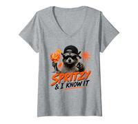 Mujer Spritzy y yo lo sé - Divertido Mapache de Spritz Camiseta Cuello V