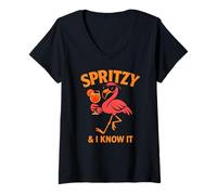 Mujer Spritzy y yo lo sé - Funny Spritz Flamingo Camiseta Cuello V