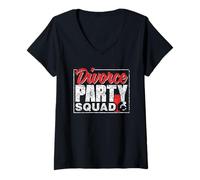 Mujer Squadra Della Festa del Divorzio Ex Divorciado Divorcio Camiseta Cuello V