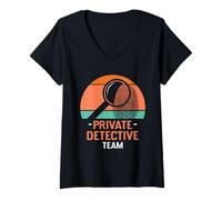 Mujer Squadra Investigativa Privata Detective Privado Espía Camiseta Cuello V