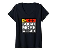 Mujer Squat More Weight Powerlifting Gym Workout Camiseta Cuello V