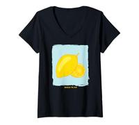 Mujer Squeeze the day Lemon Fresh Fruits Summer Lemons Lemonade Camiseta Cuello V
