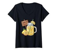 Mujer Squeeze The Day Lemon Jar Motivación Camiseta Cuello V