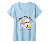 Mujer Squishmallows Mallow Your Heart Valentine Camiseta Cuello V