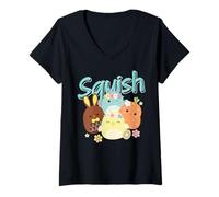 Mujer Squishmallows Squish Pascua de Resurrección Camiseta Cuello V