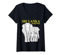 Mujer Sri Lanka en mi Alma Regalo del Orgullo de Las raíces del Camiseta Cuello V